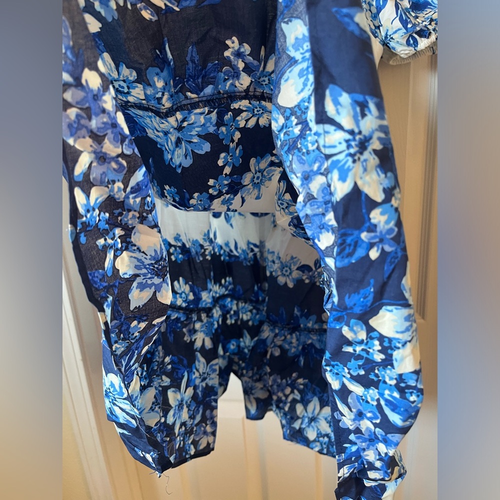 *BRAND NEW* VICI Floral Blue and White Dress Size Large - Picture 7 of 9